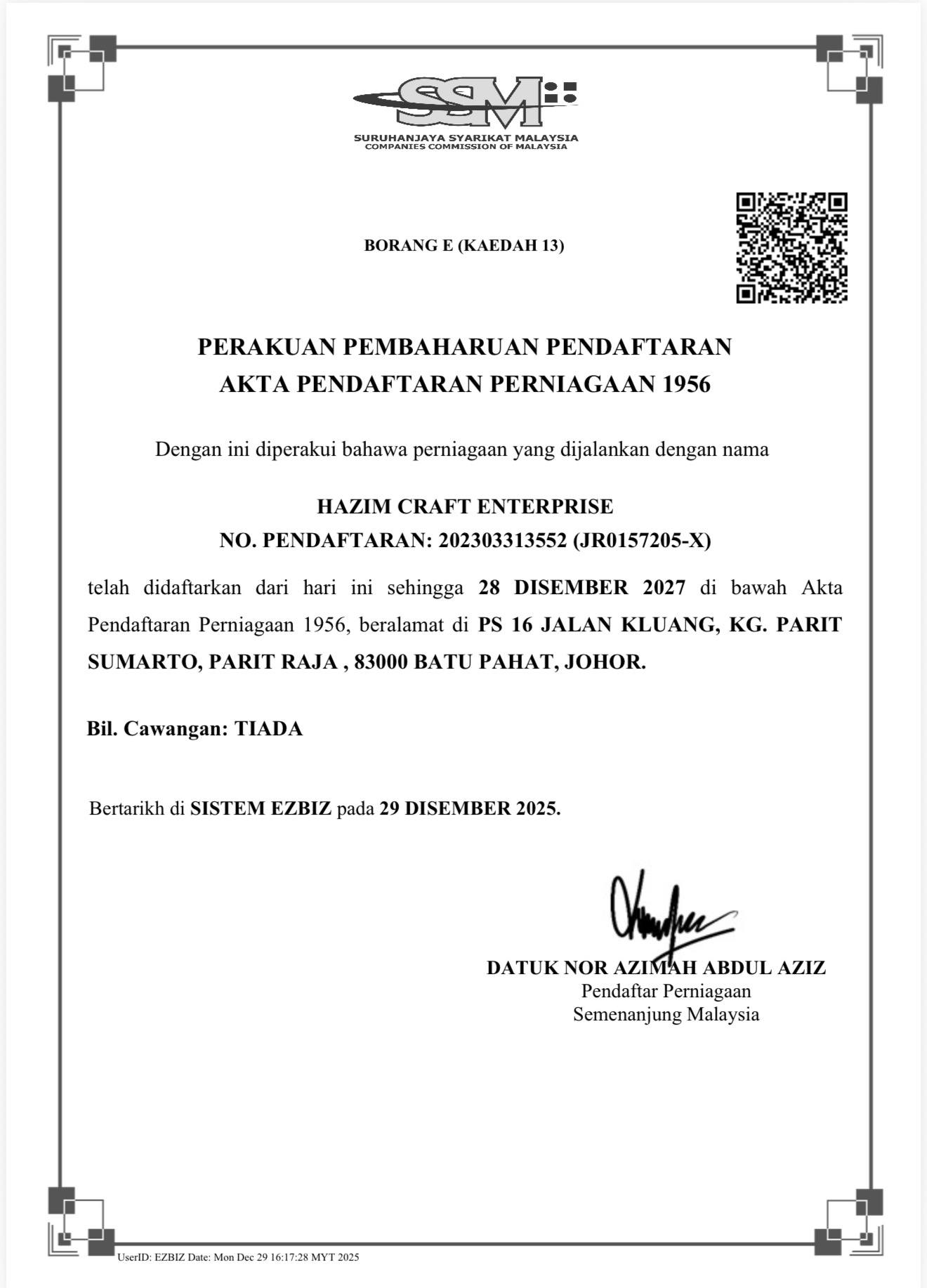 Sijil SSM